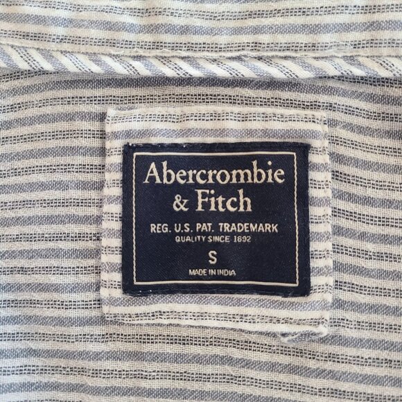 Abercrombie and Fitch Striped Crop Top Tie Waist Blouse Small Western Boho - Picture 3 of 7